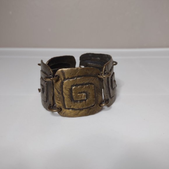 Vintage JJ Square Metal Link Bracelet - Picture 2 of 16